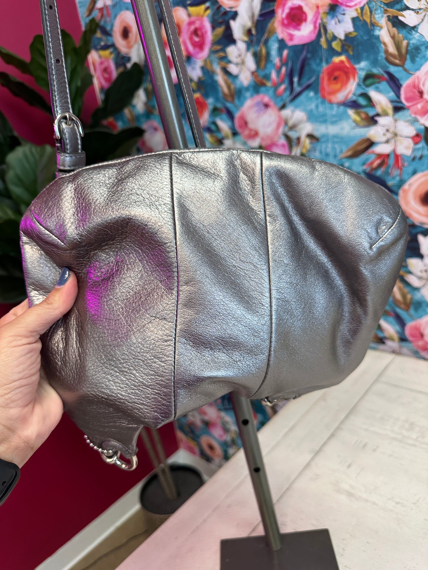 Pre Owned Coach Kristin Silver Bag