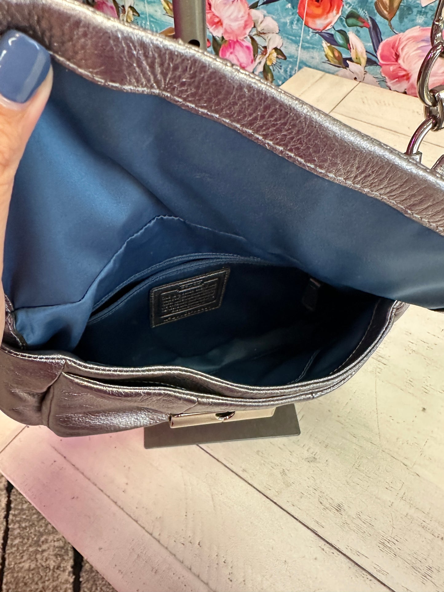 Pre Owned Coach Kristin Silver Bag