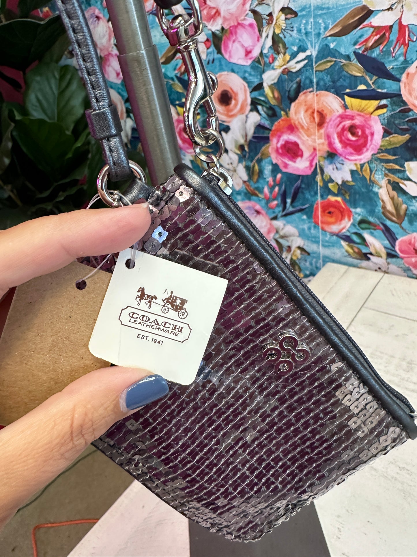 Pre Owned Coach Sequin Wristlet New with Tags