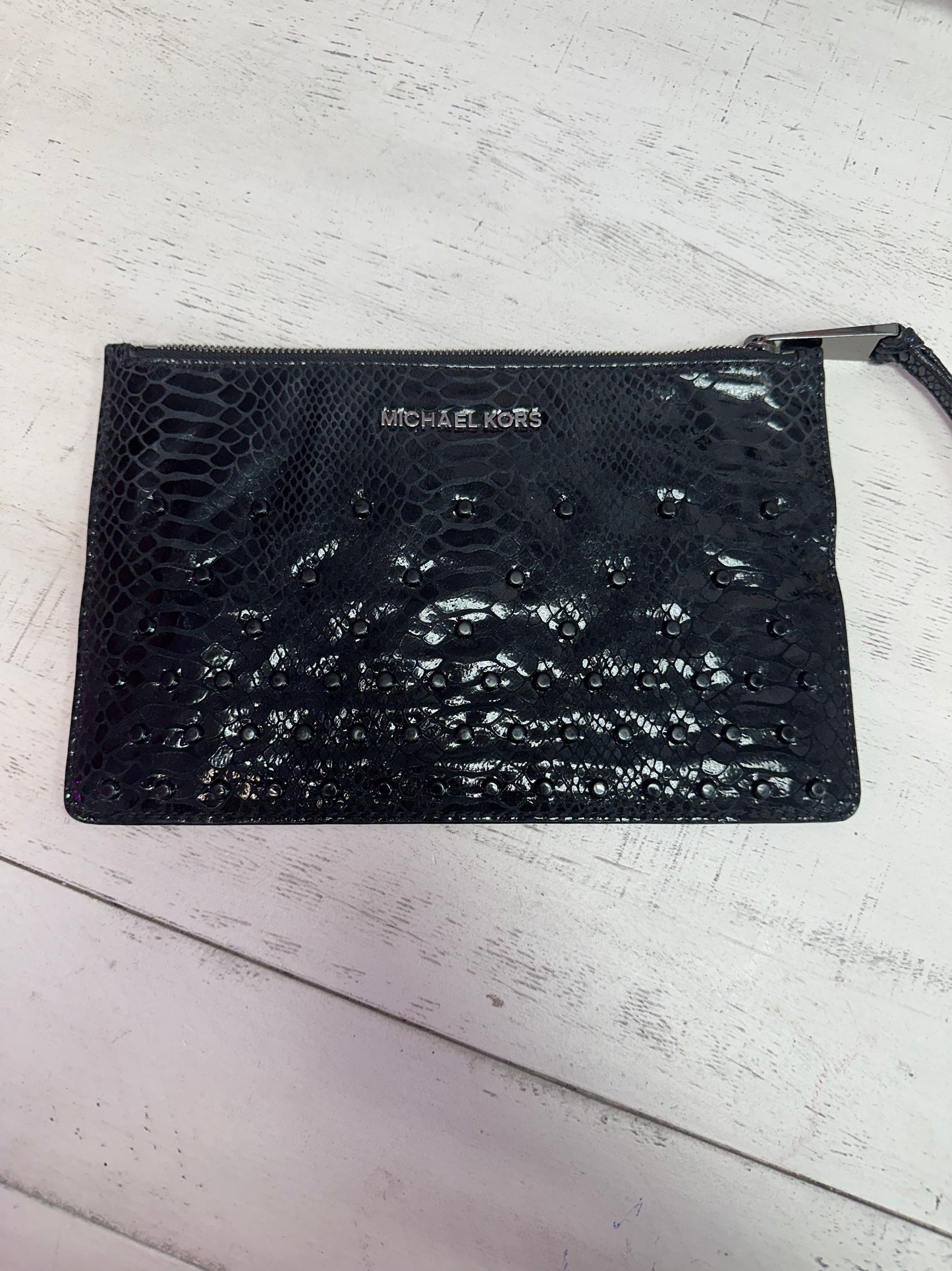 Pre Owned Michael Kors Black Studded Wristlet