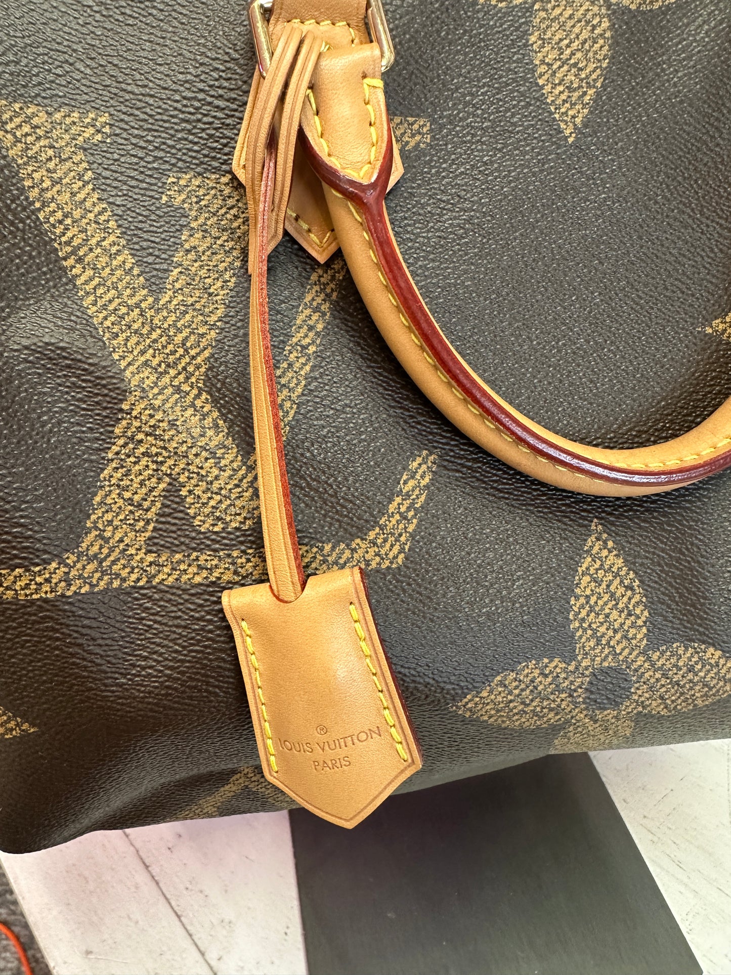 Pre Owned Louis Vuitton Monogram Giant Speedy Bandouliere PM