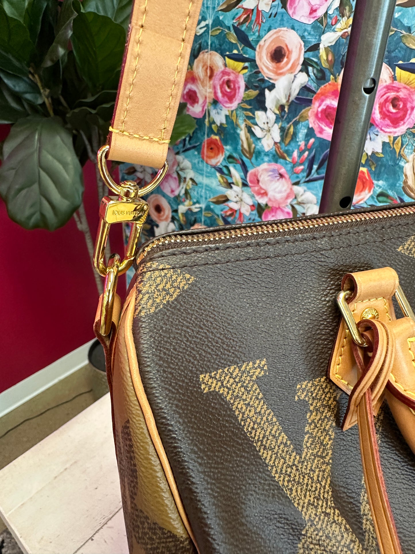 Pre Owned Louis Vuitton Monogram Giant Speedy Bandouliere PM