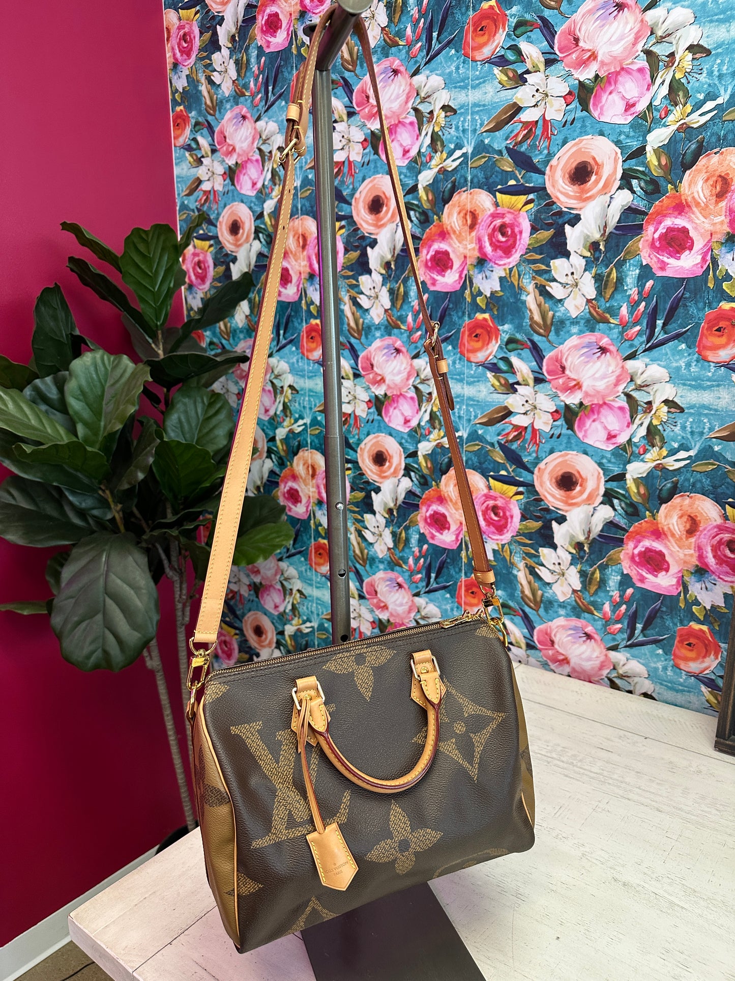 Pre Owned Louis Vuitton Monogram Giant Speedy Bandouliere PM