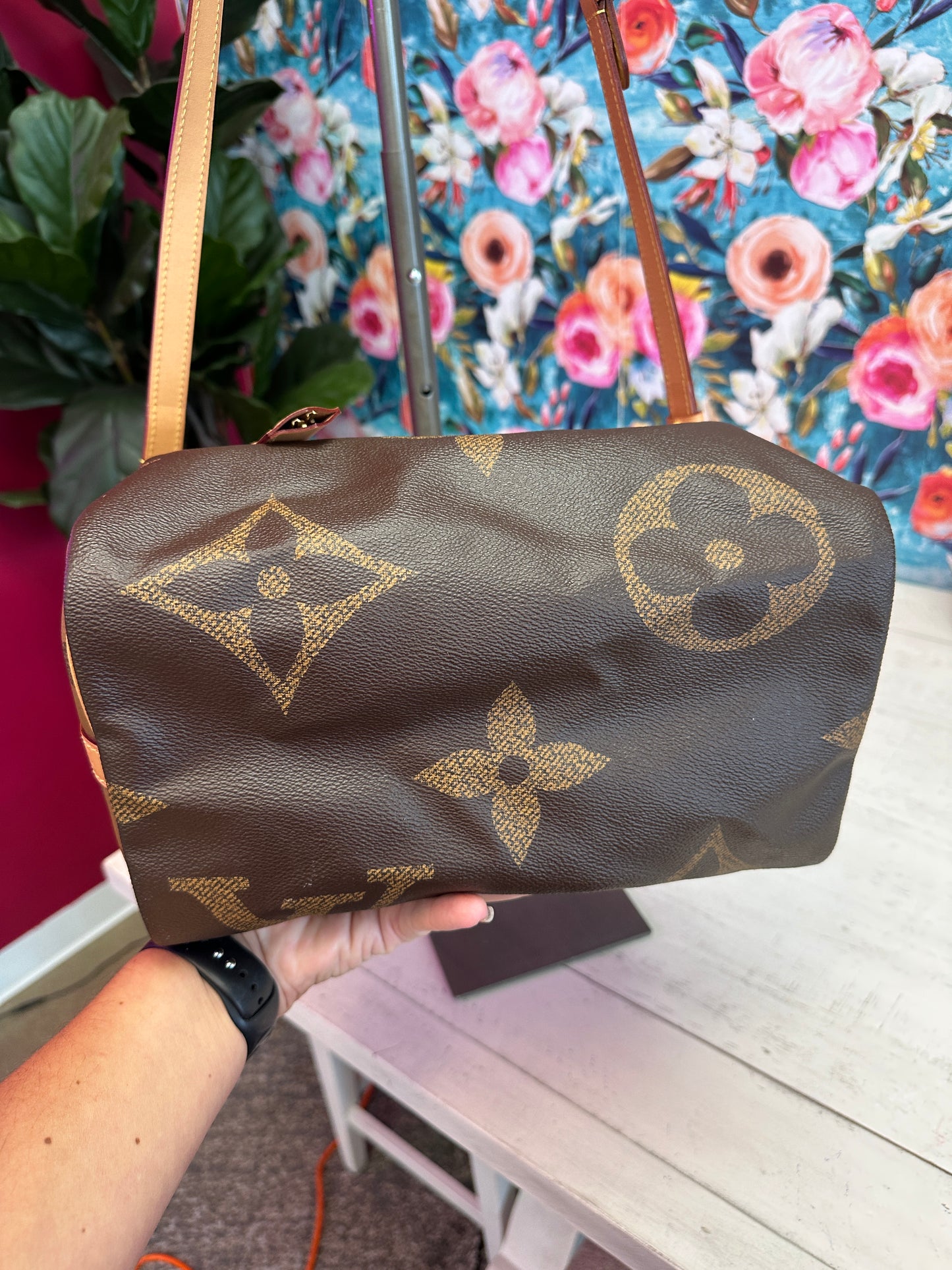 Pre Owned Louis Vuitton Monogram Giant Speedy Bandouliere PM