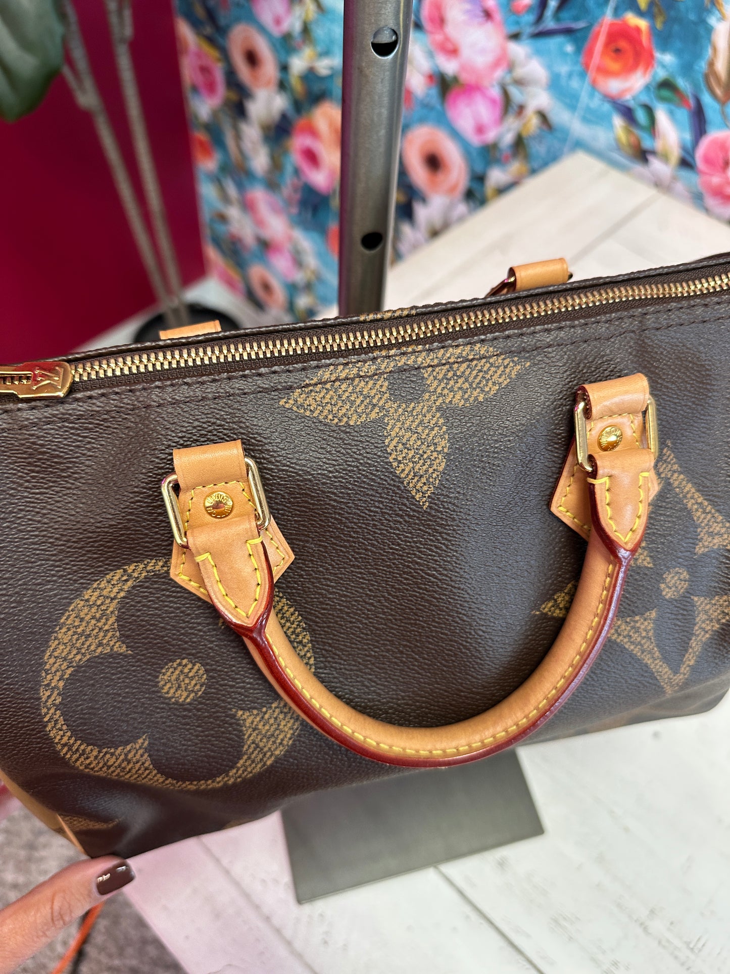 Pre Owned Louis Vuitton Monogram Giant Speedy Bandouliere PM