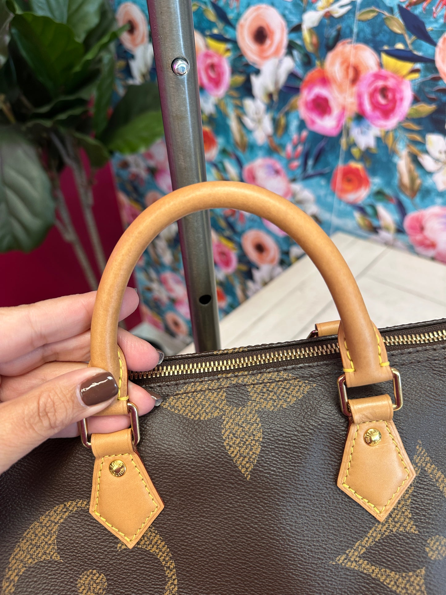 Pre Owned Louis Vuitton Monogram Giant Speedy Bandouliere PM
