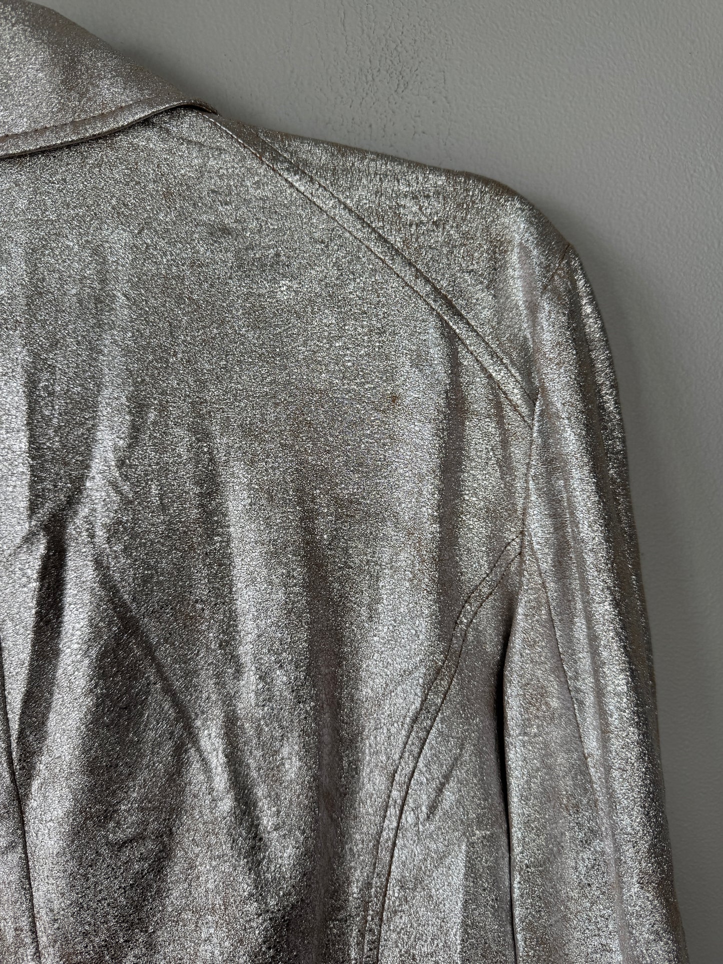 INC Silver Bomber Jacket Size L