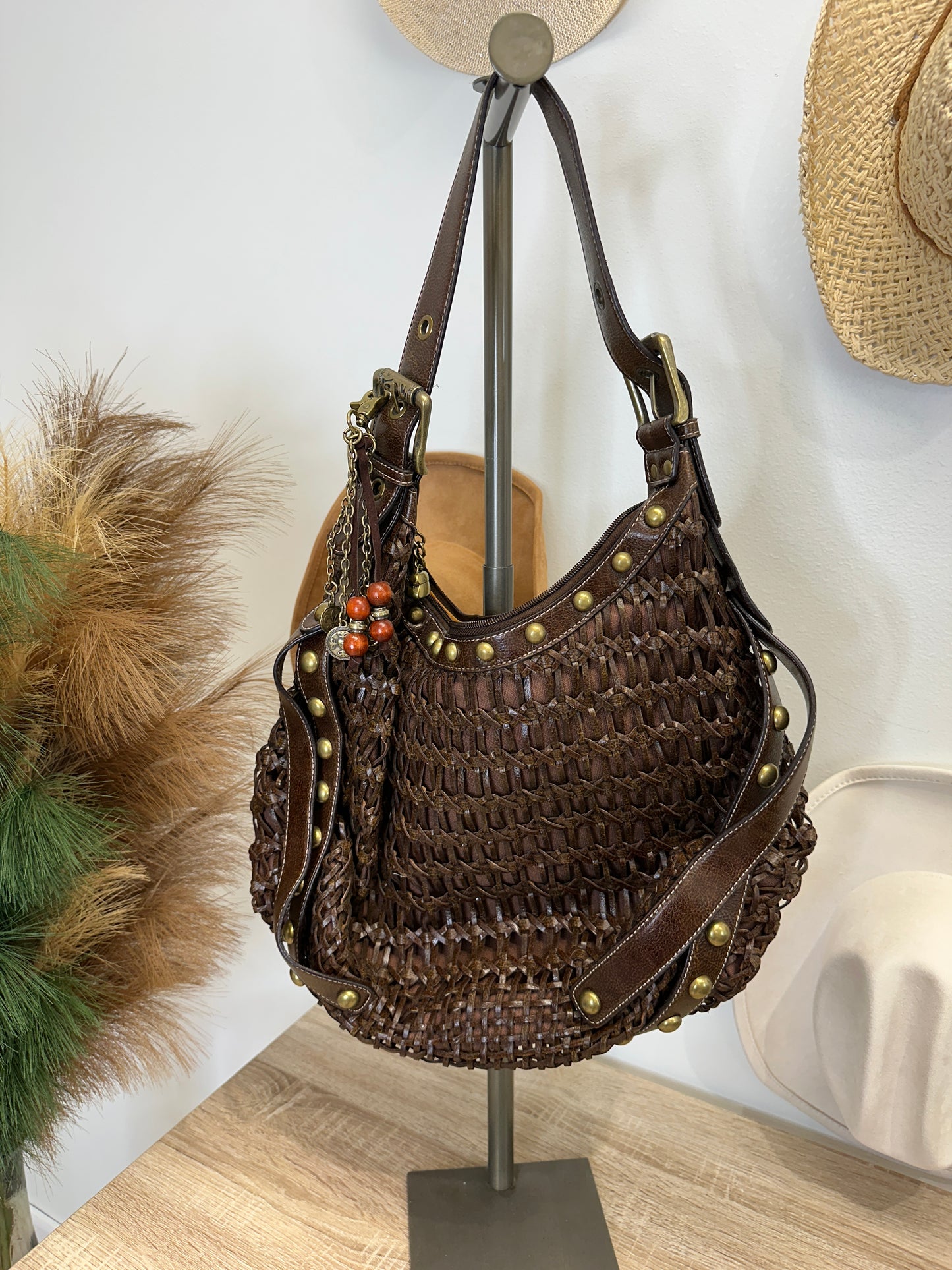 Pre Owned Kathy Van Zealand Woven Hobo Bag