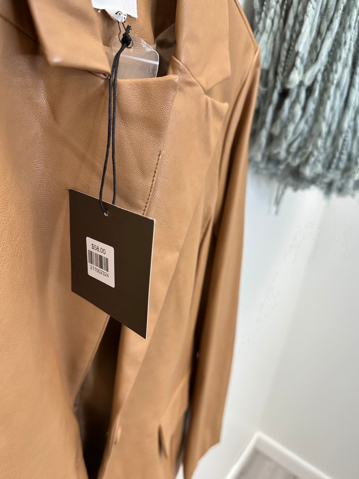 Pre Owned Le Lis Faux Leather Tan Blazer - New with Tags