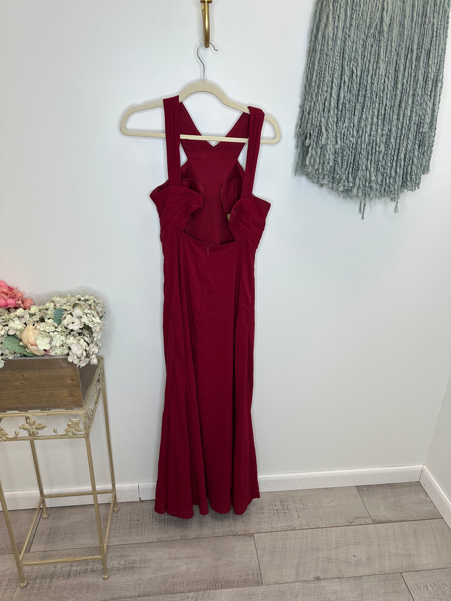 Pre Owned Burgundy Azazie Dress Size 6