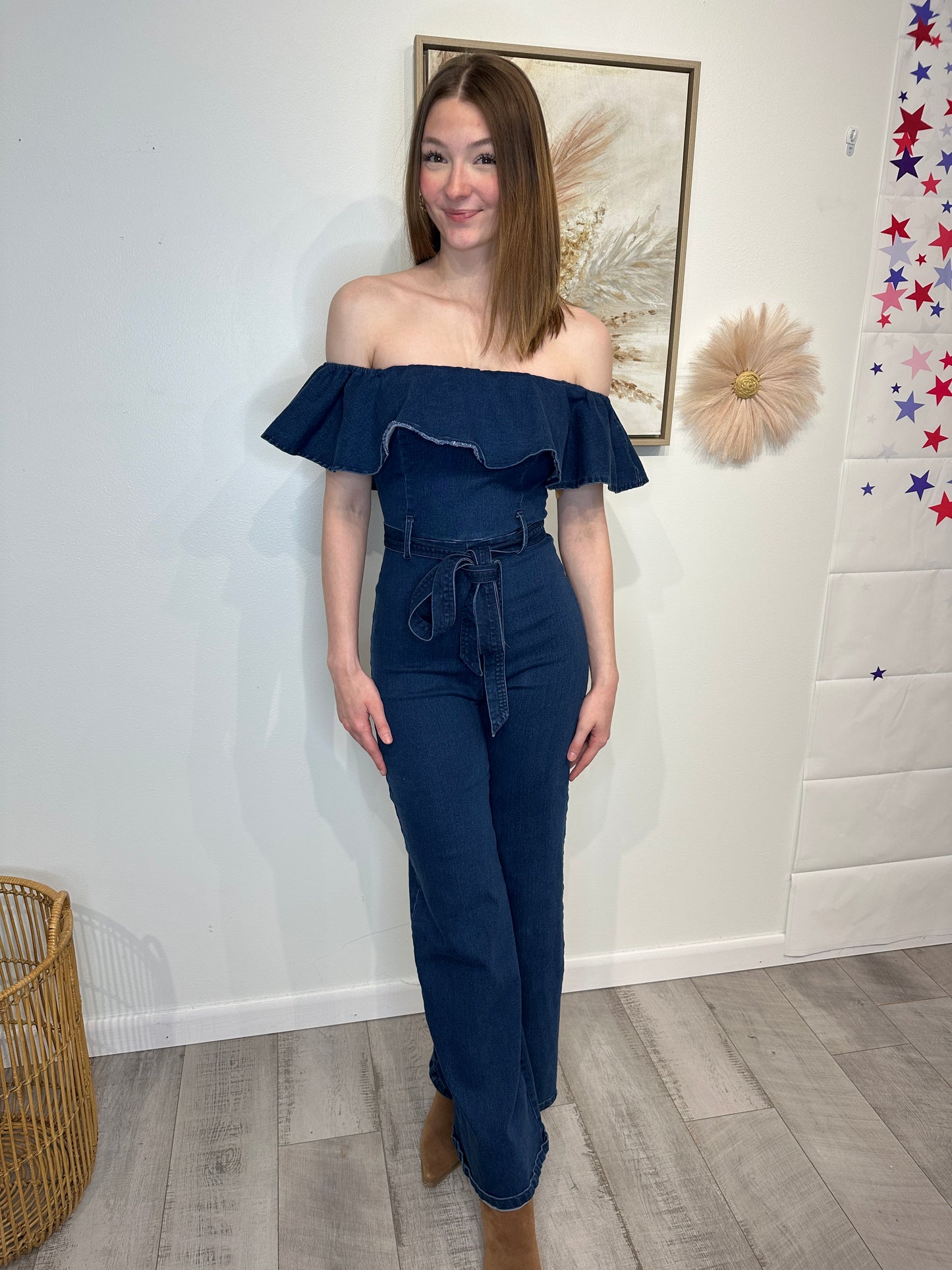 Size Small Denim Jumper with Ruffles
