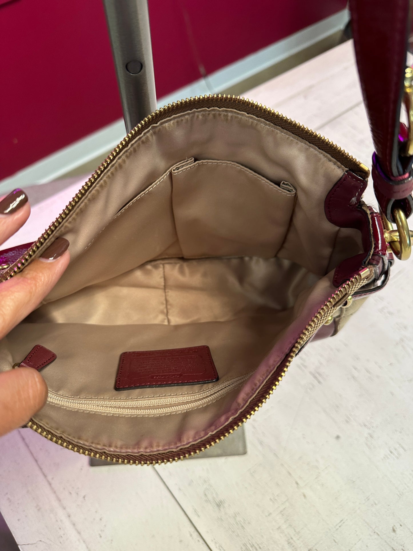 Pre Owned Designer Coach Tote with adjustable strap