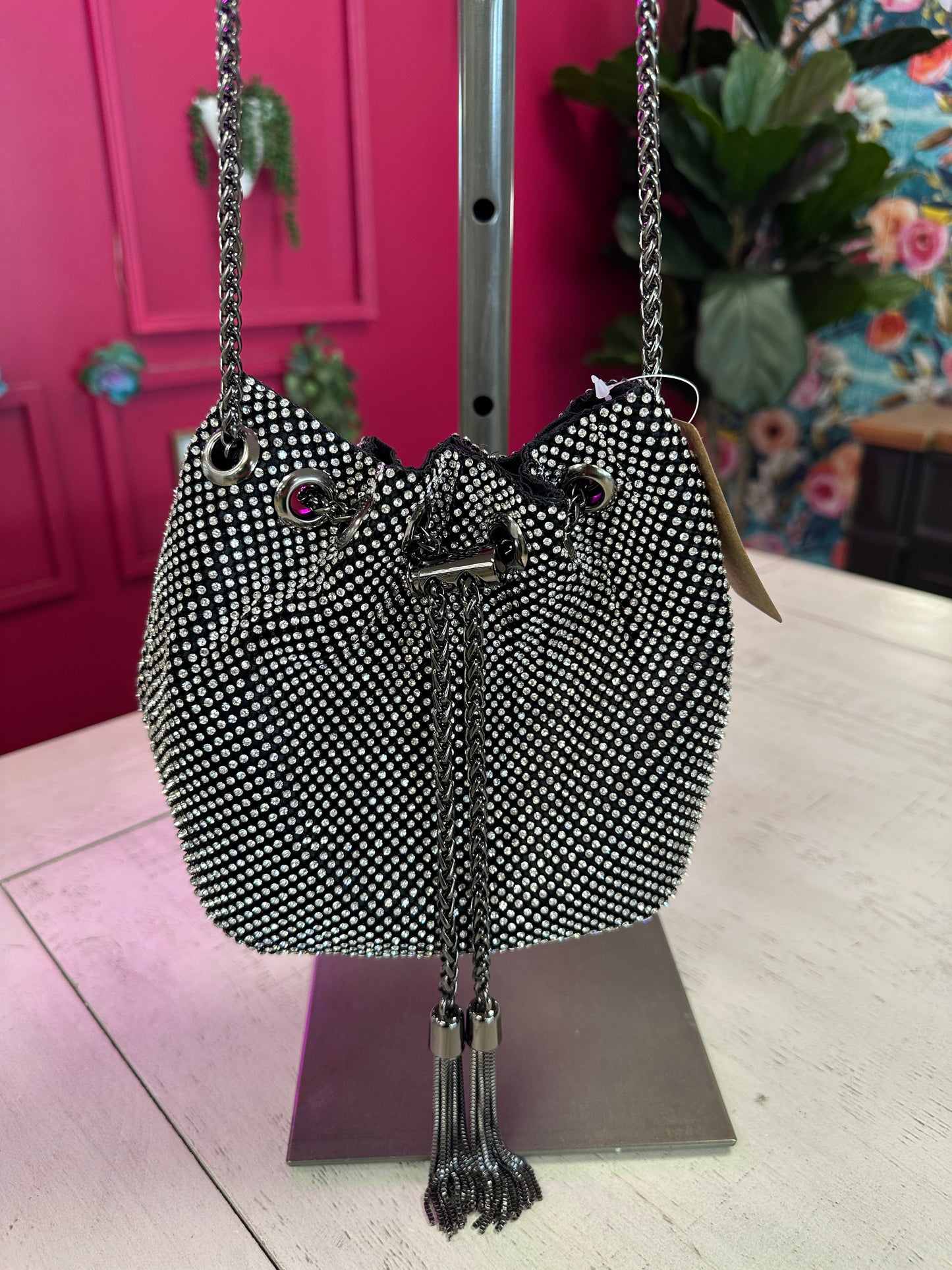 Trendy Little Evening Bag - Black and Silver
