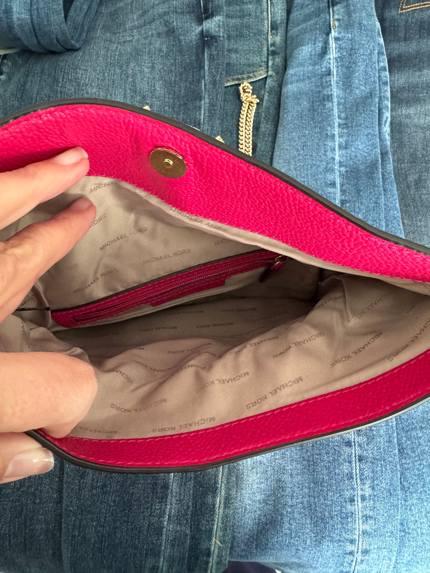 Pre Owned Michael Kors Hot Pink Clutch