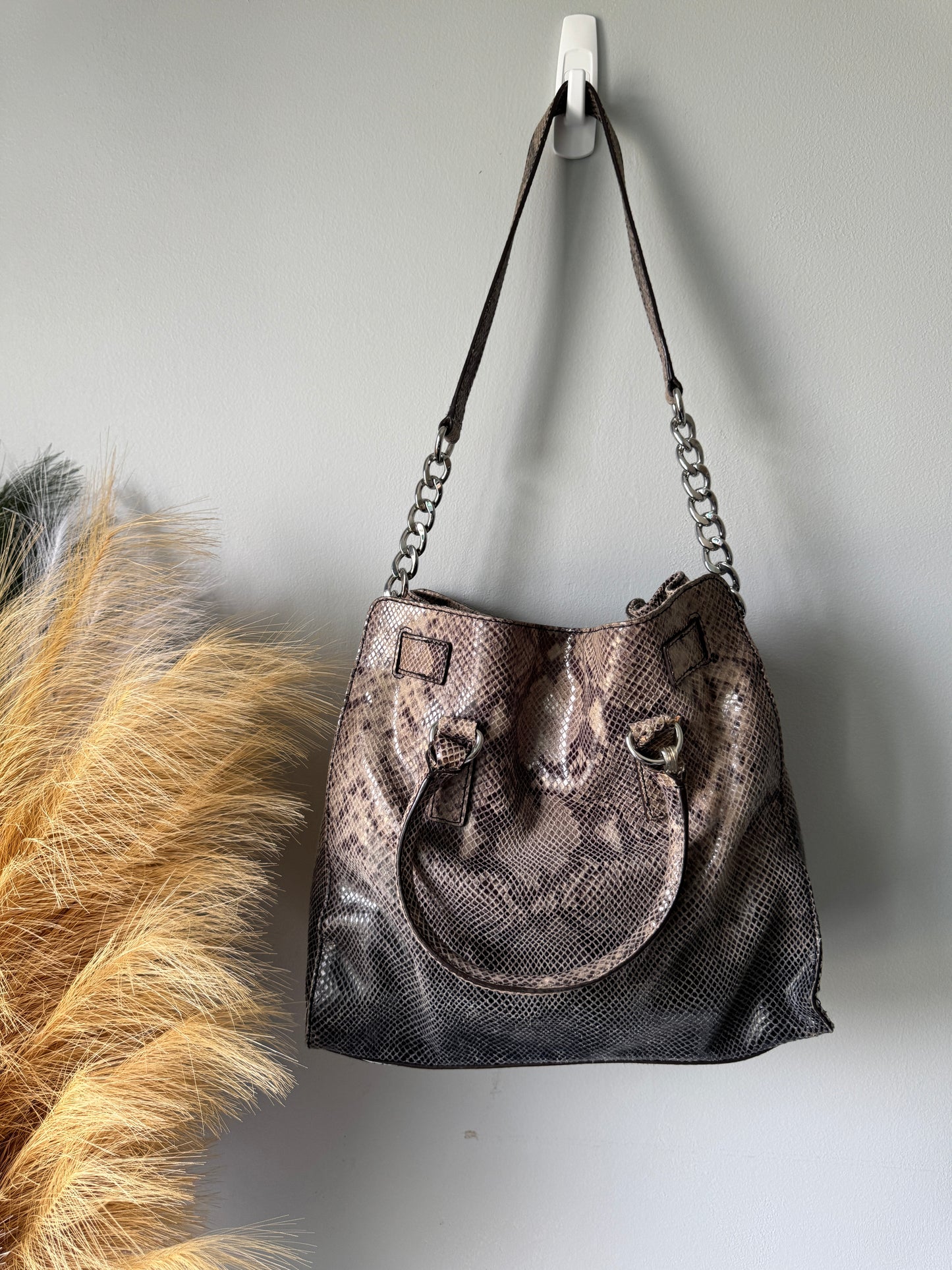 Pre Owned Michael Kors Snakeskin Hamilton Bag