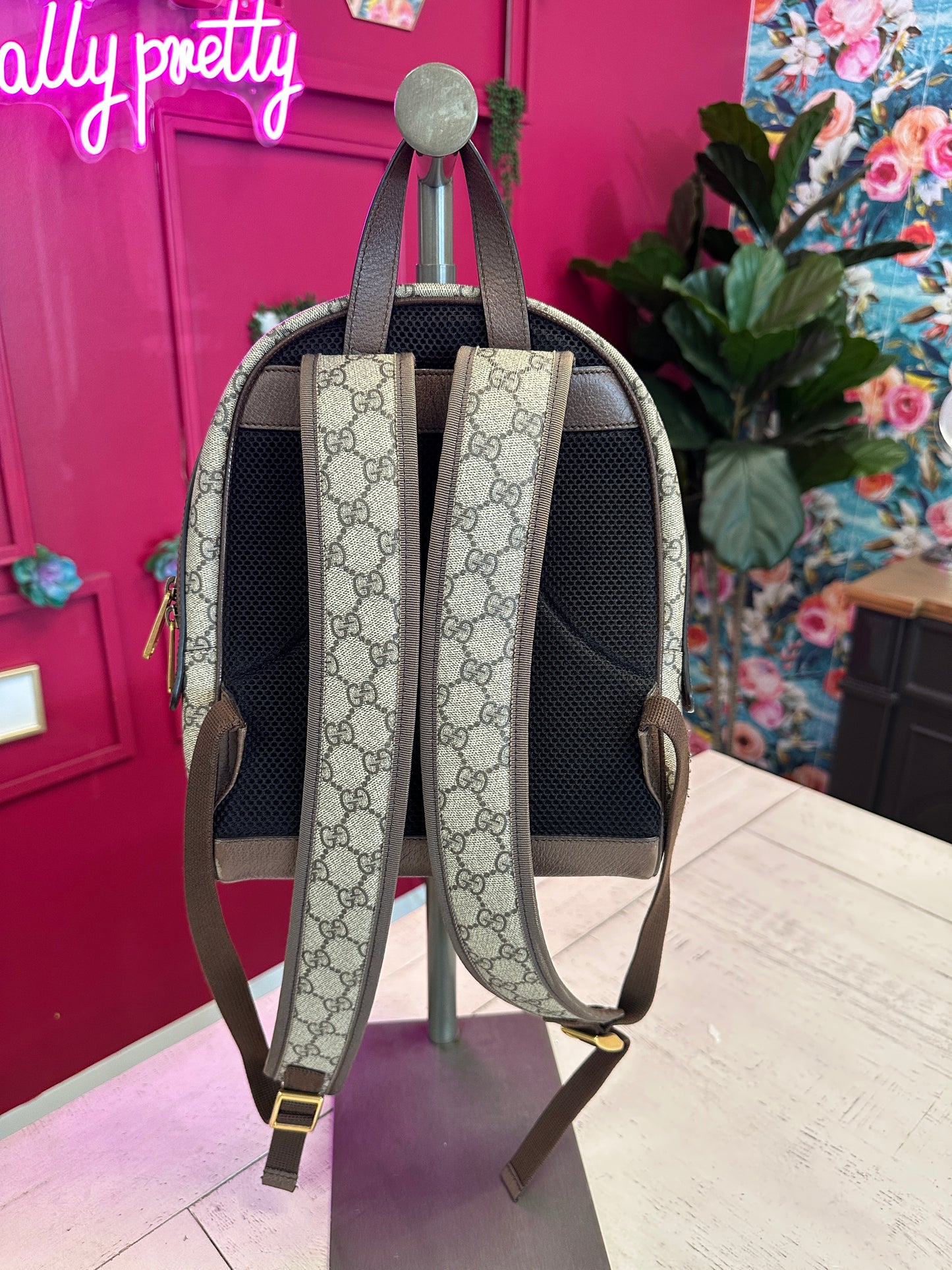 Pre Owned Gucci Ophidia GG Small Backpack