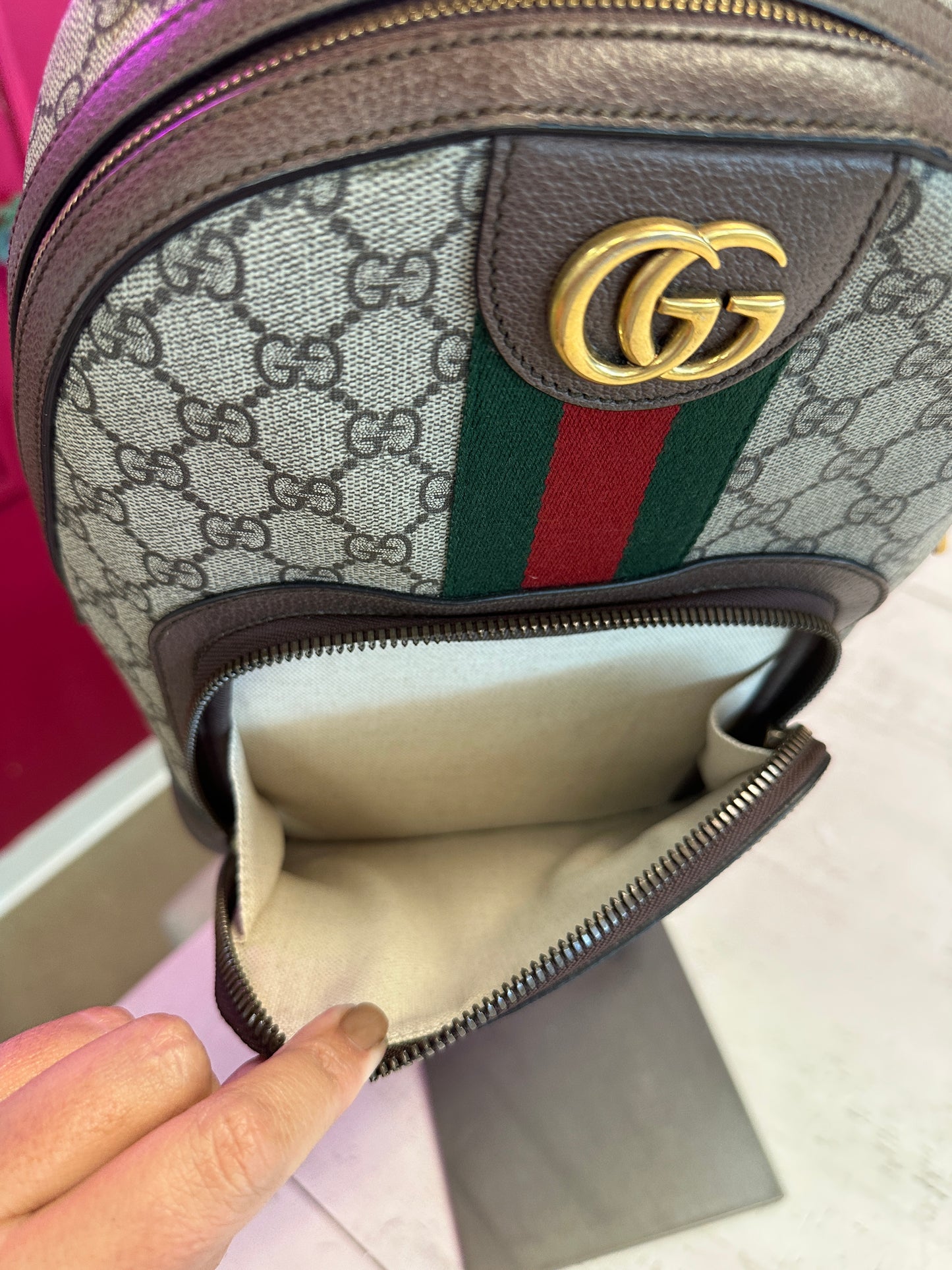 Pre Owned Gucci Ophidia GG Small Backpack