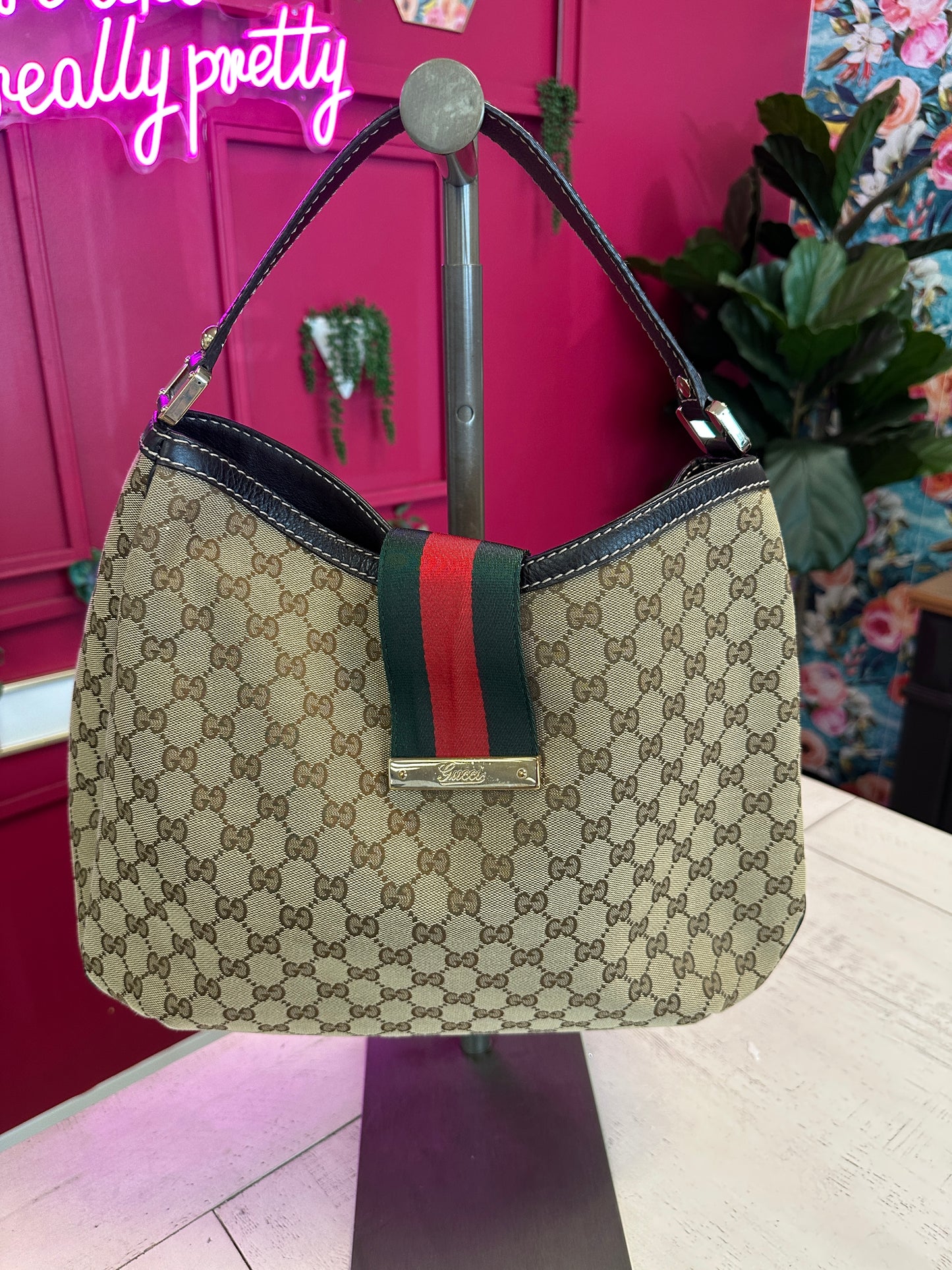 Pre Owned Gucci Monogram Large