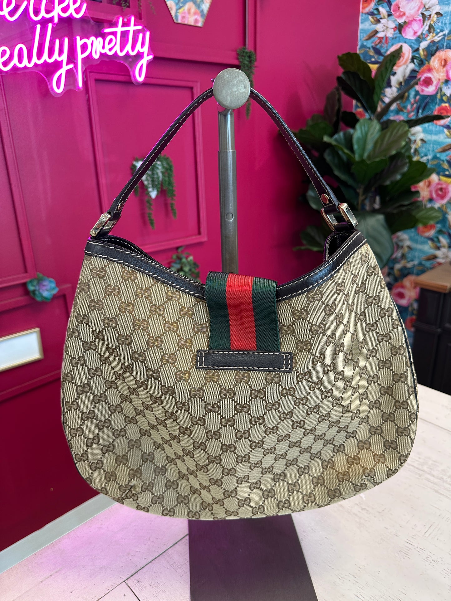 Pre Owned Gucci Monogram Large