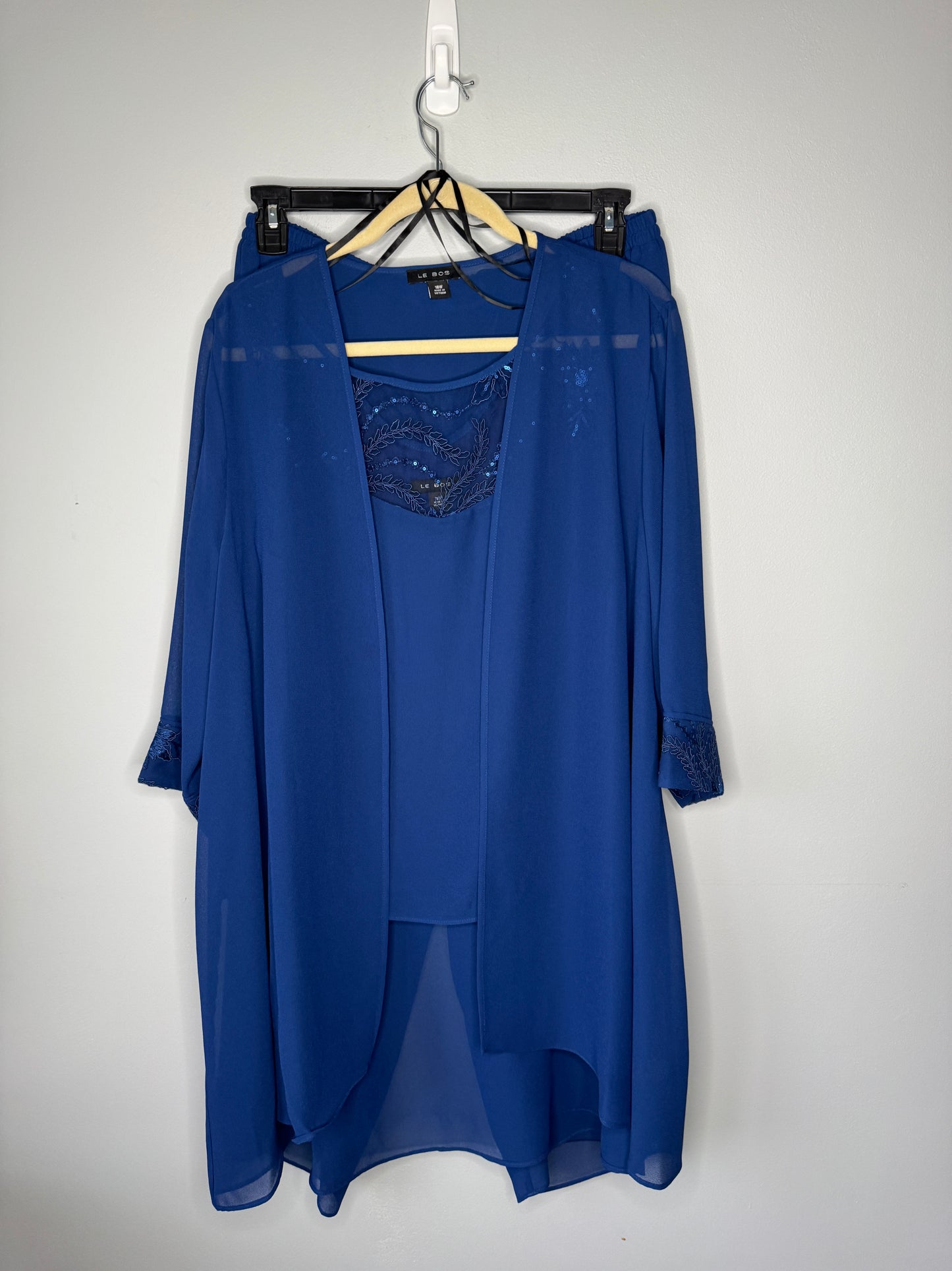 Le Bos 3pc Dress Set in Blue Size 18W