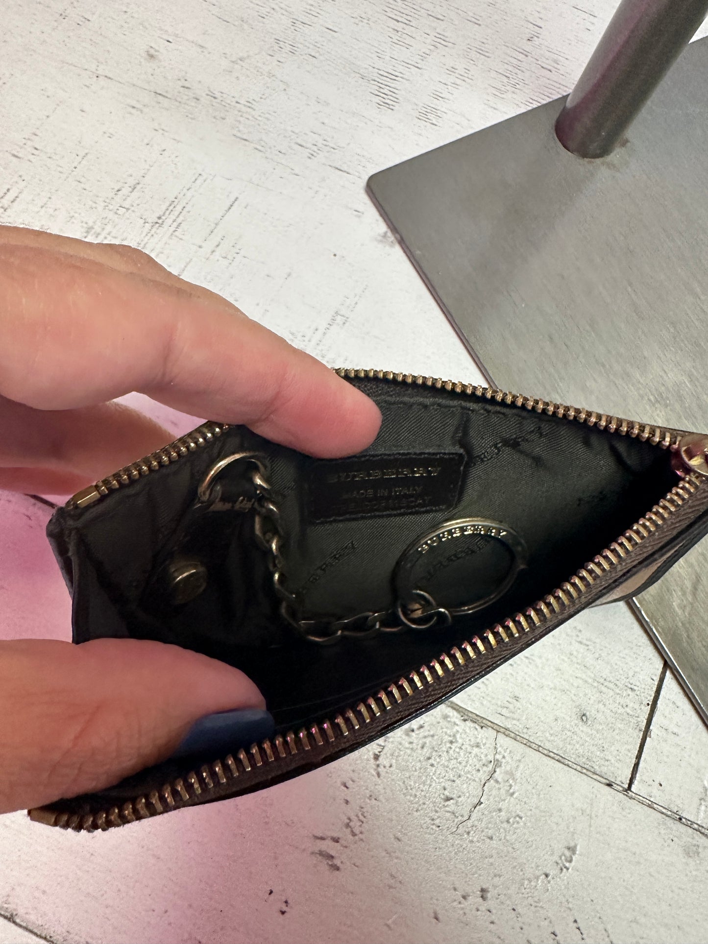 Pre Owned Burberry Haymarket Check Lindal Coin and Card Case