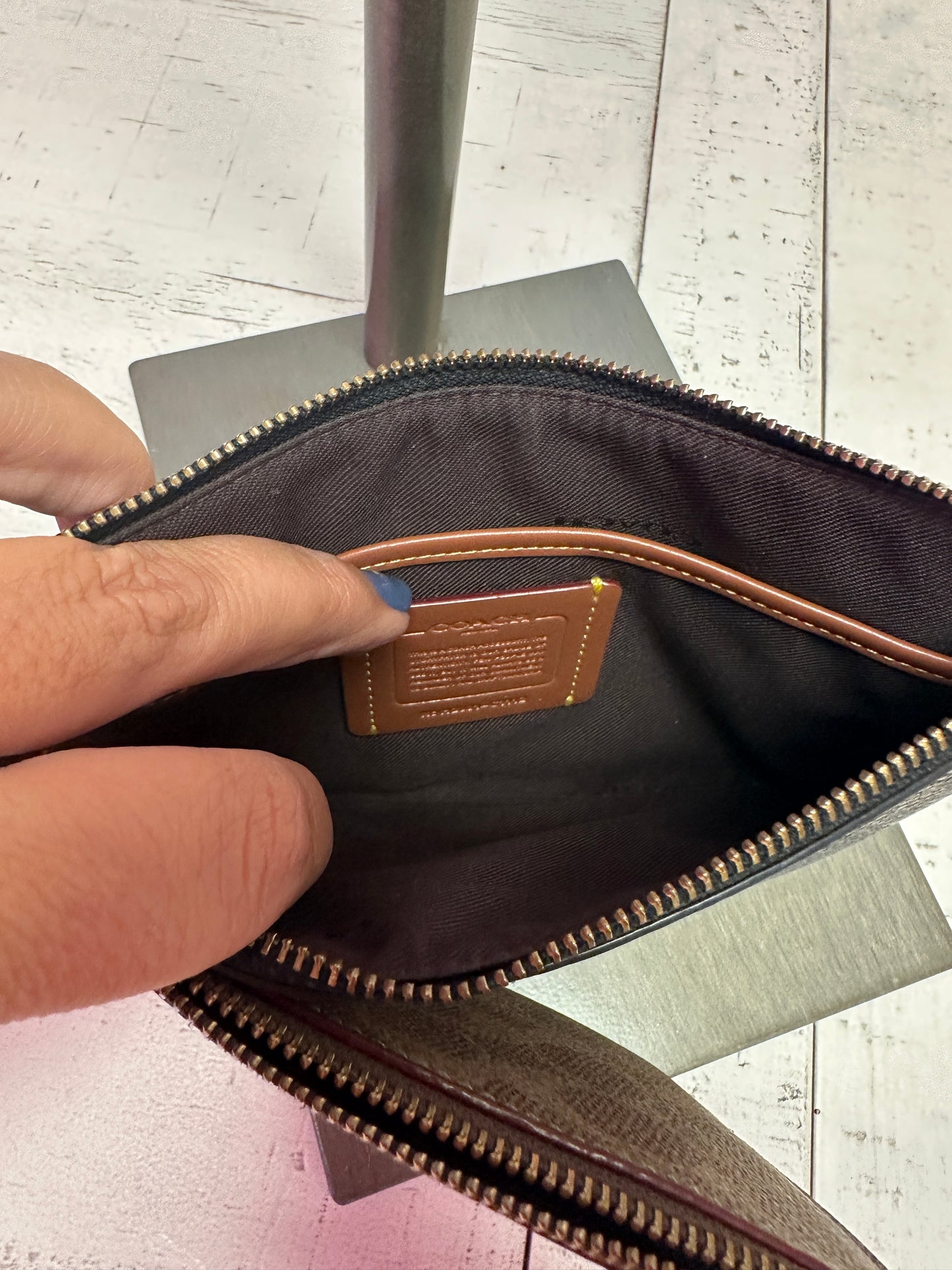 Pre Owned Coach Double Slim Wristlet NYC Skyline Special Edition