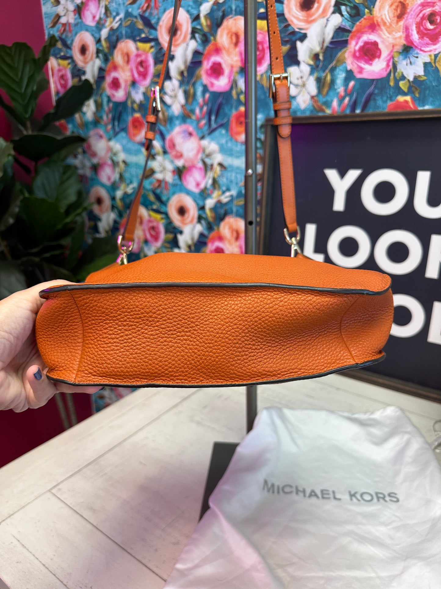 Pre Owned Michael Kors Orange Leather