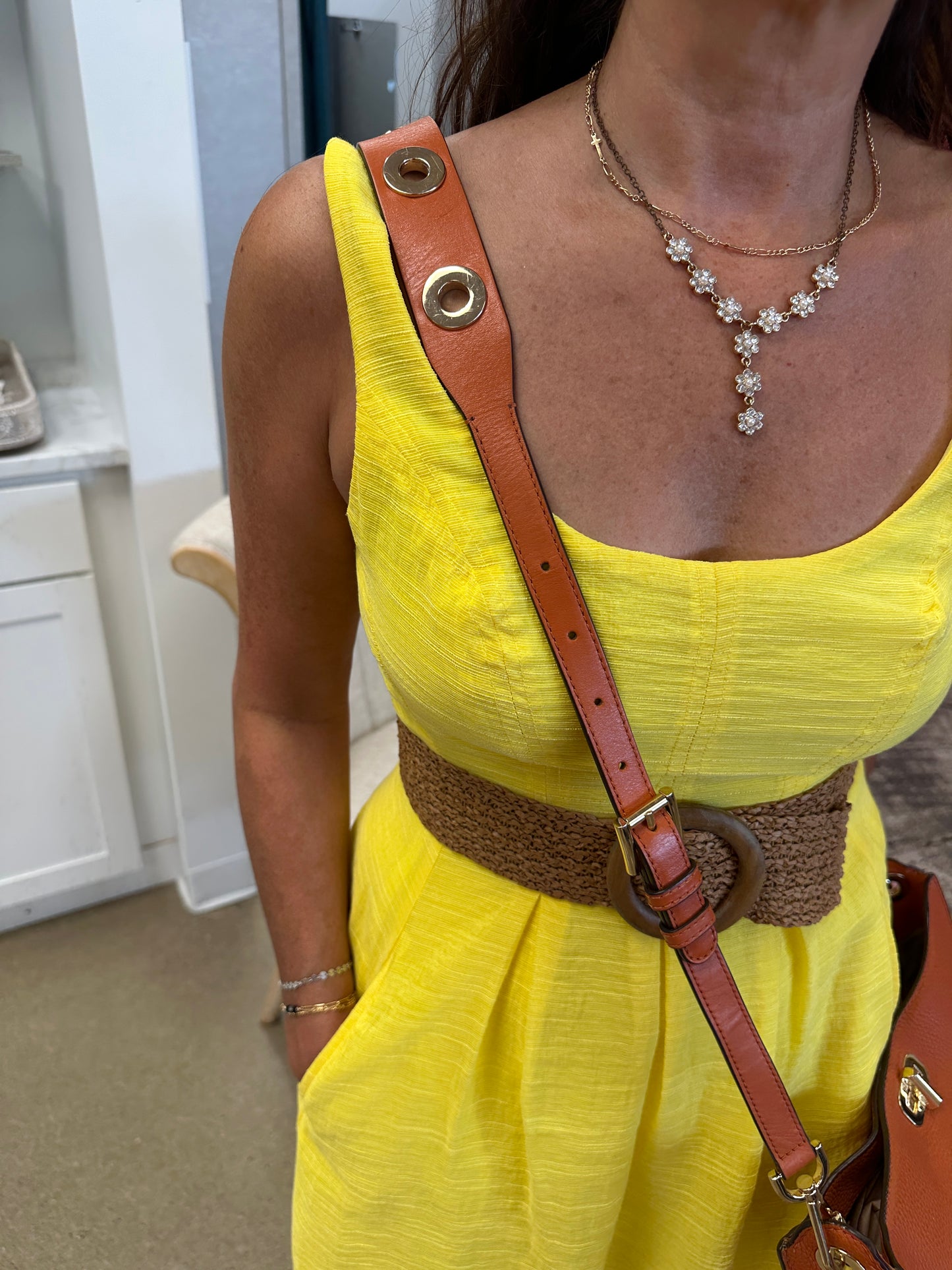 Pre Owned Michael Kors Orange Leather