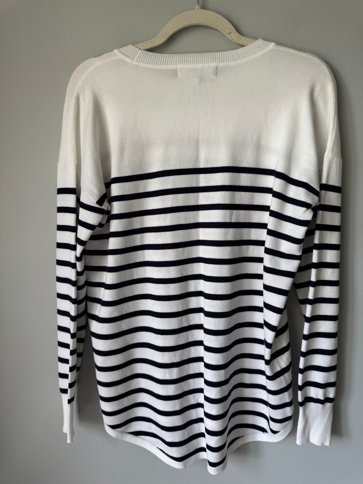 Marled Striped Sweater Size Medium