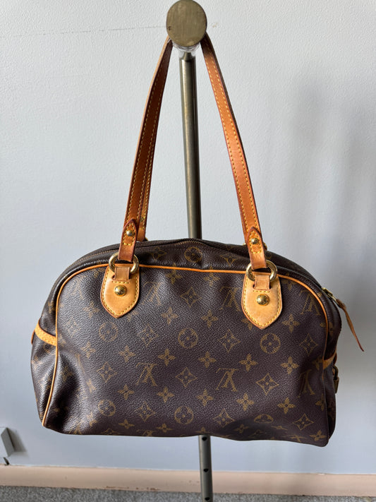 Louis Vuitton Montorgueil PM Classic Brown Pre Owned Authentic