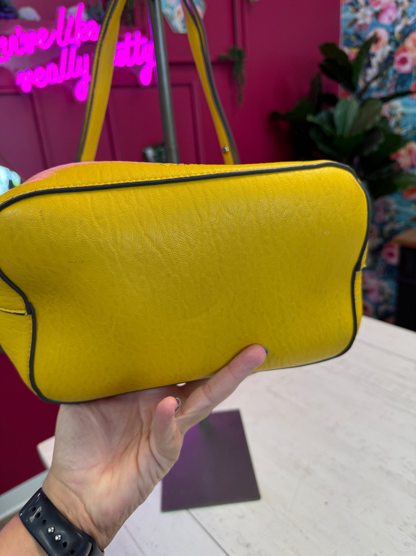 Pre Owned Yellow Calvin Klein Bucket Bag