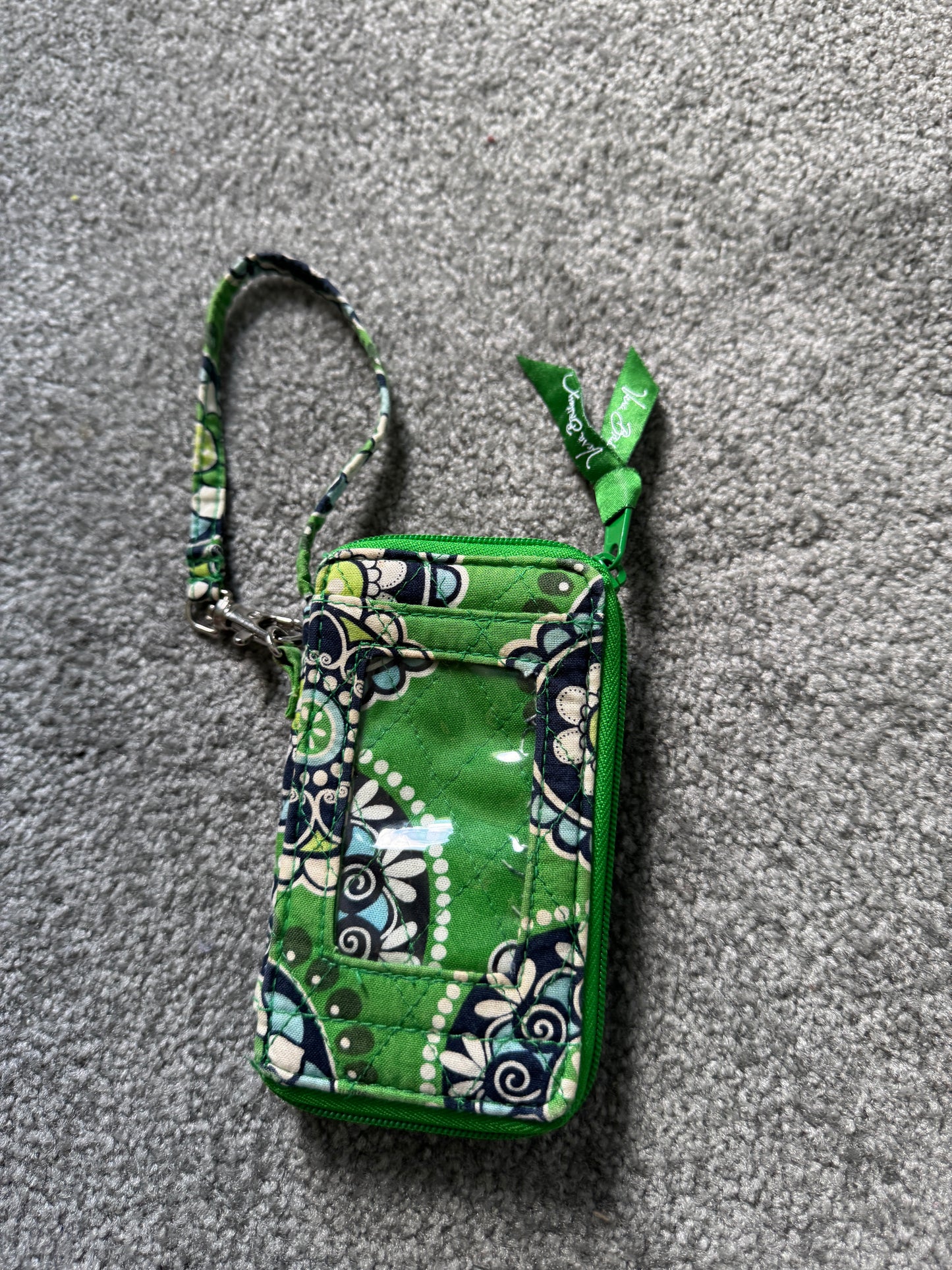 Vera Bradley Mini Wristlet in Cupcake Green