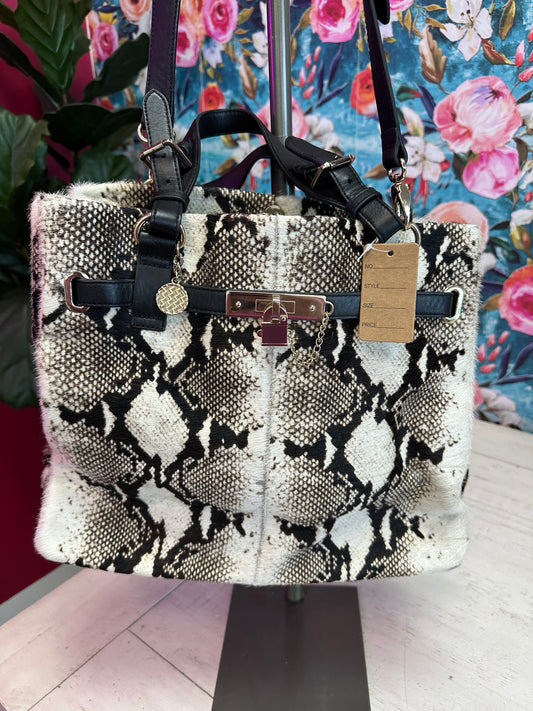 Pre Owned Reiss Bleek Padlock Calf Hair Tote