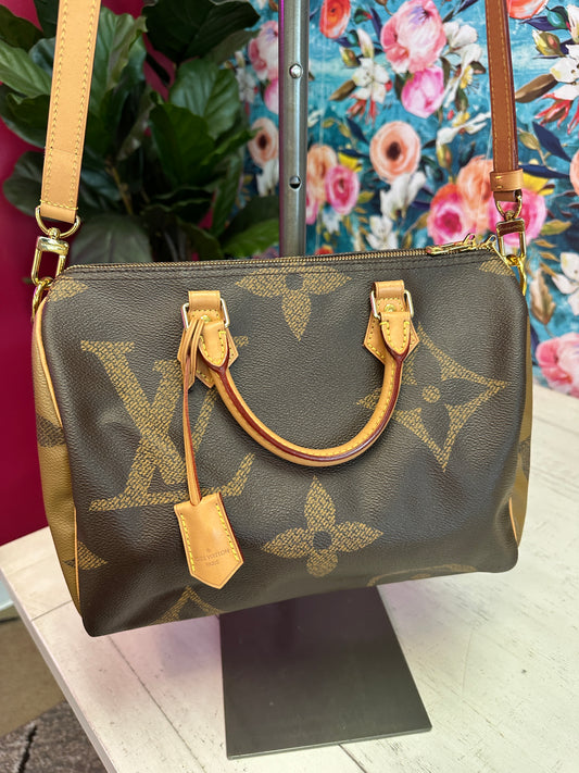 Pre Owned Louis Vuitton Monogram Giant Speedy Bandouliere PM