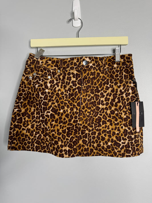Iris Leopard Skirt Size L NWT