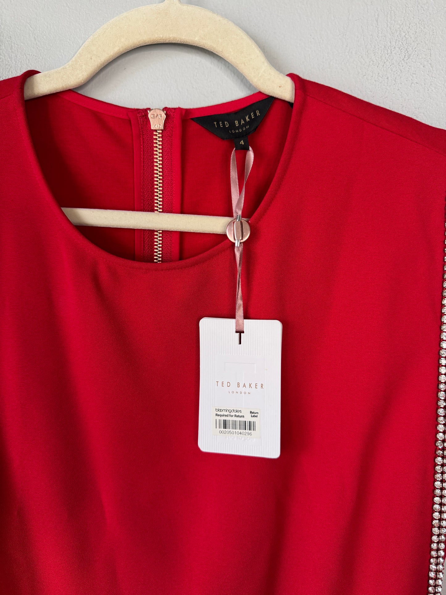 Ted Baker Red Rhinestone Dress NWT Size 10