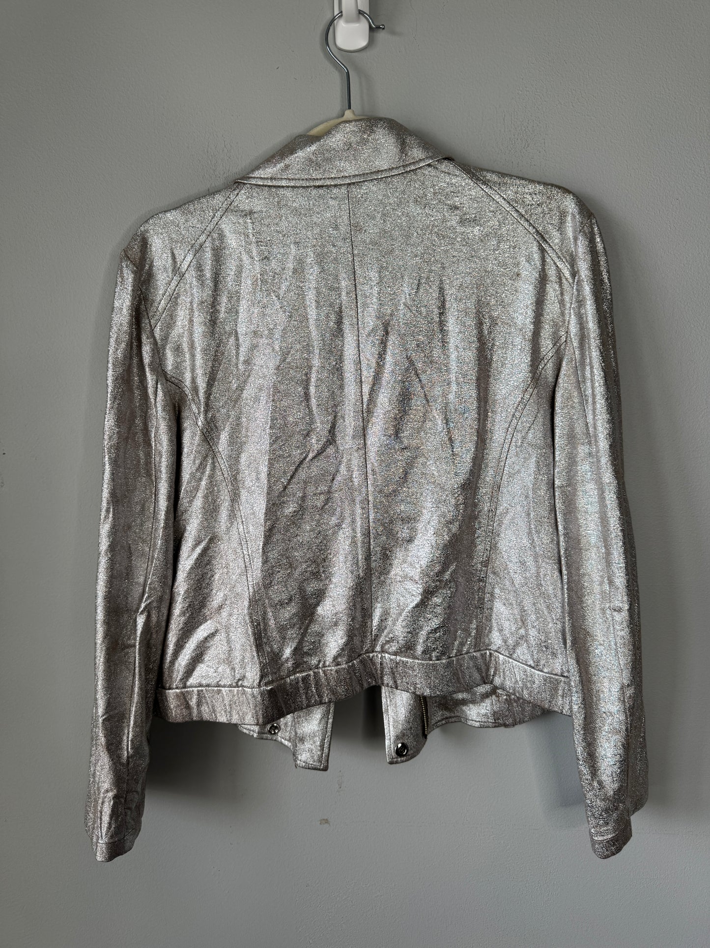 INC Silver Bomber Jacket Size L