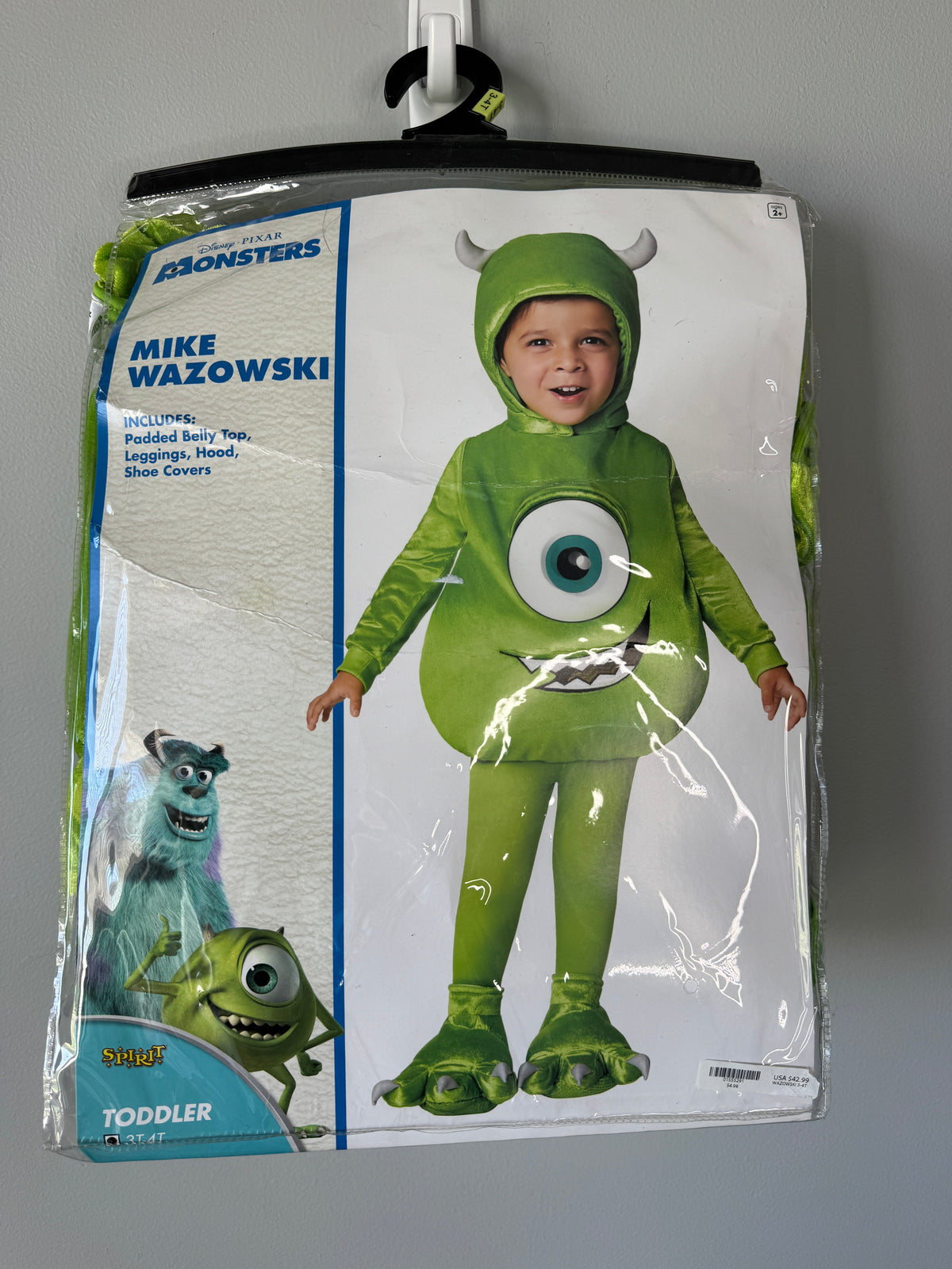 Disney Mike Wazowski Costume Size Kids 3-4T