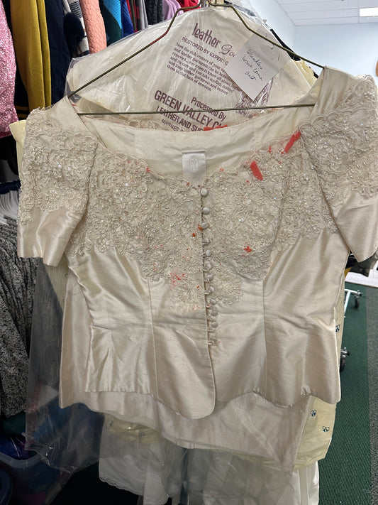 Vintage Watters + Watters Pearl and Lace Set