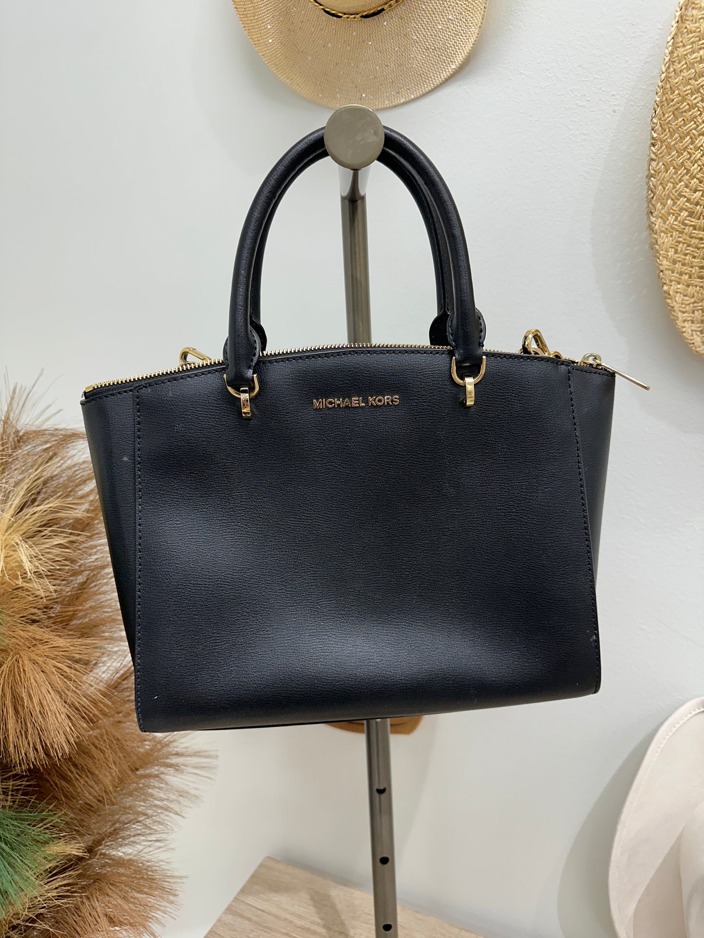 Pre Owned Designer Michael Kors Black Satchel