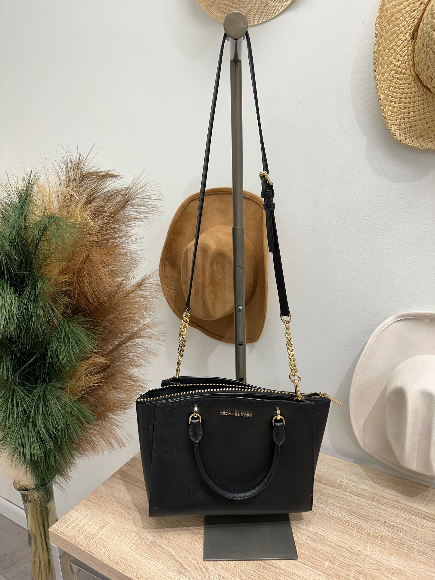 Pre Owned Designer Michael Kors Black Satchel