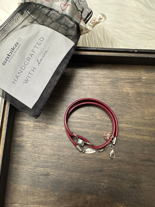 Pre Owned Designer Sabika Red Strap Bracelet