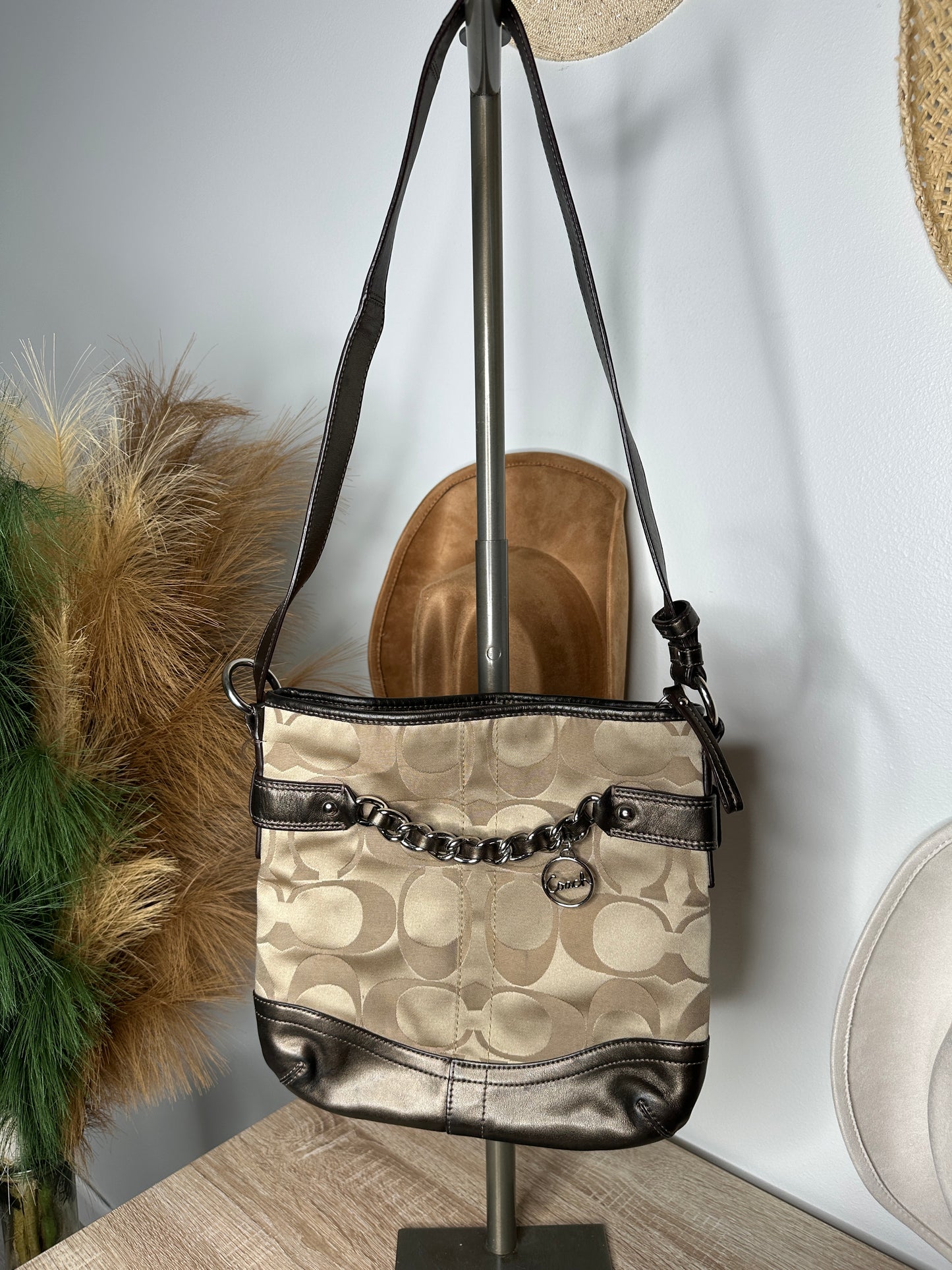 Pre Owned Signature Coach Metallic Crossbody