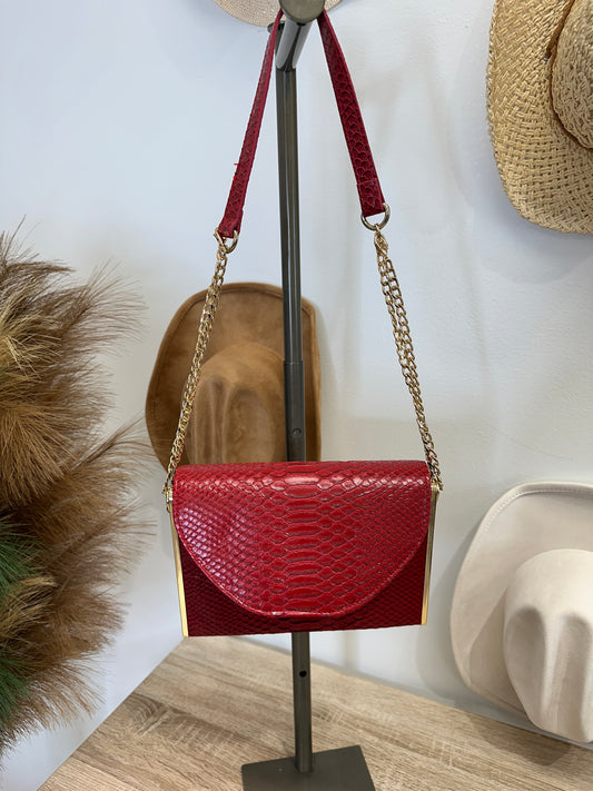Pre Owned Madison West Red Chain Bag