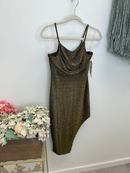 Pre Owned Almost Famous Gold Dress - New with Tags