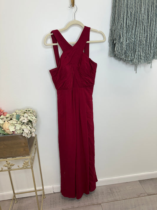 Pre Owned Burgundy Azazie Dress Size 6