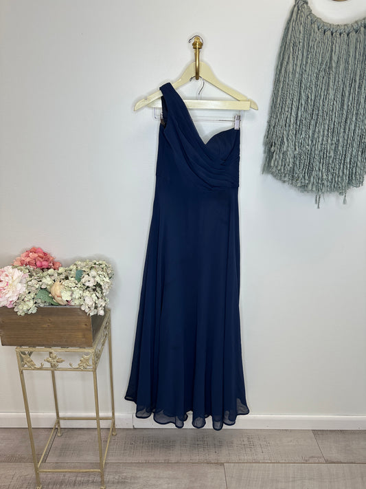 Pre Owned Navy Celebrate One Shoulder Dress Size 6