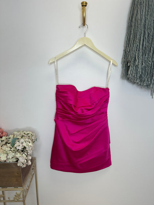 Pre Owned David's Bridal Hot Pink Short Dress