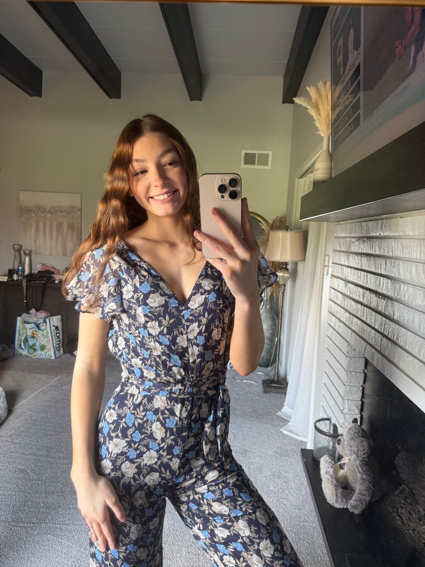 Pre Owned Fate Vici Floral Chiffon Jumpsuit Size Small