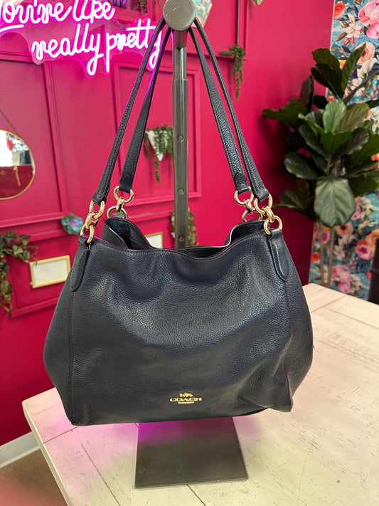 Pre Owned Coach Leather Shoulder Bag